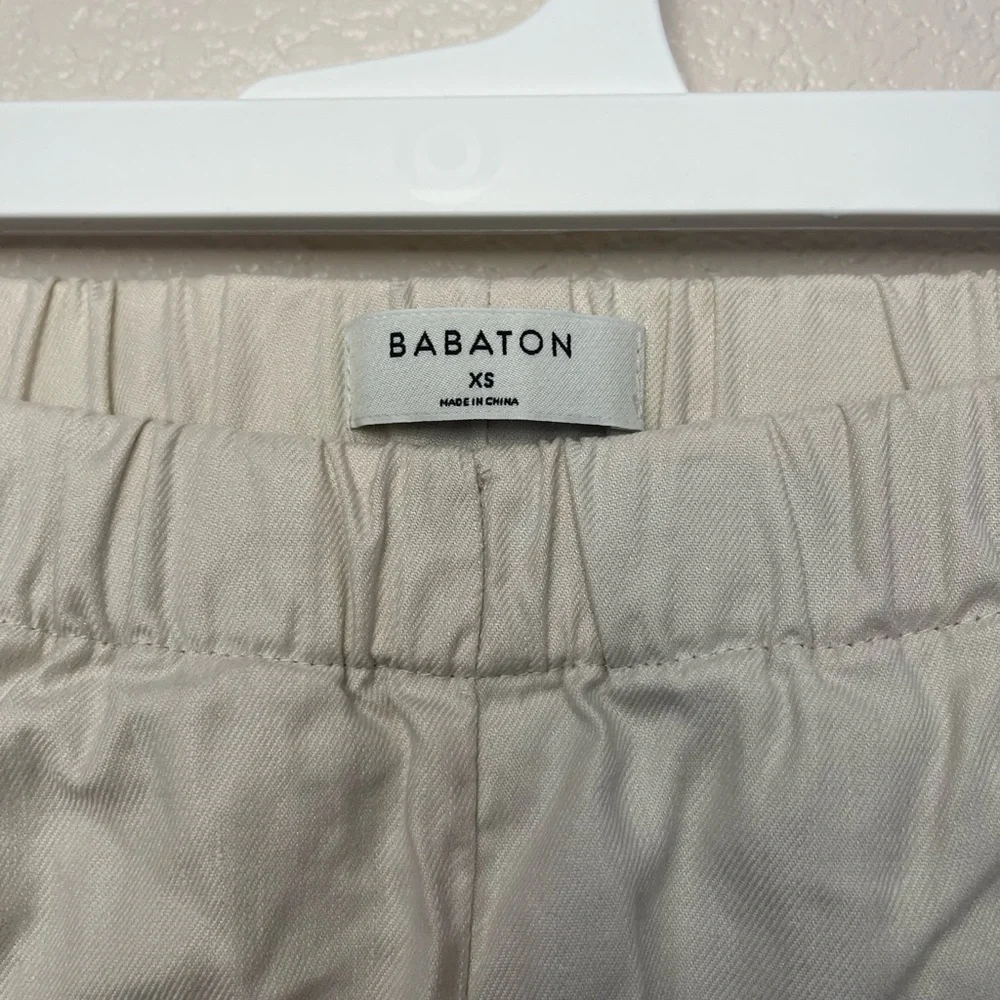 Aritzia Babaton Dexter Pants Linen Blend Light Beige Cream Joggers XS Minimalist